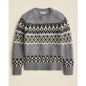 J. Crew Crewcuts Fair Isle Crewneck Wool Blend Sweater Kids' Size Medium NWT!